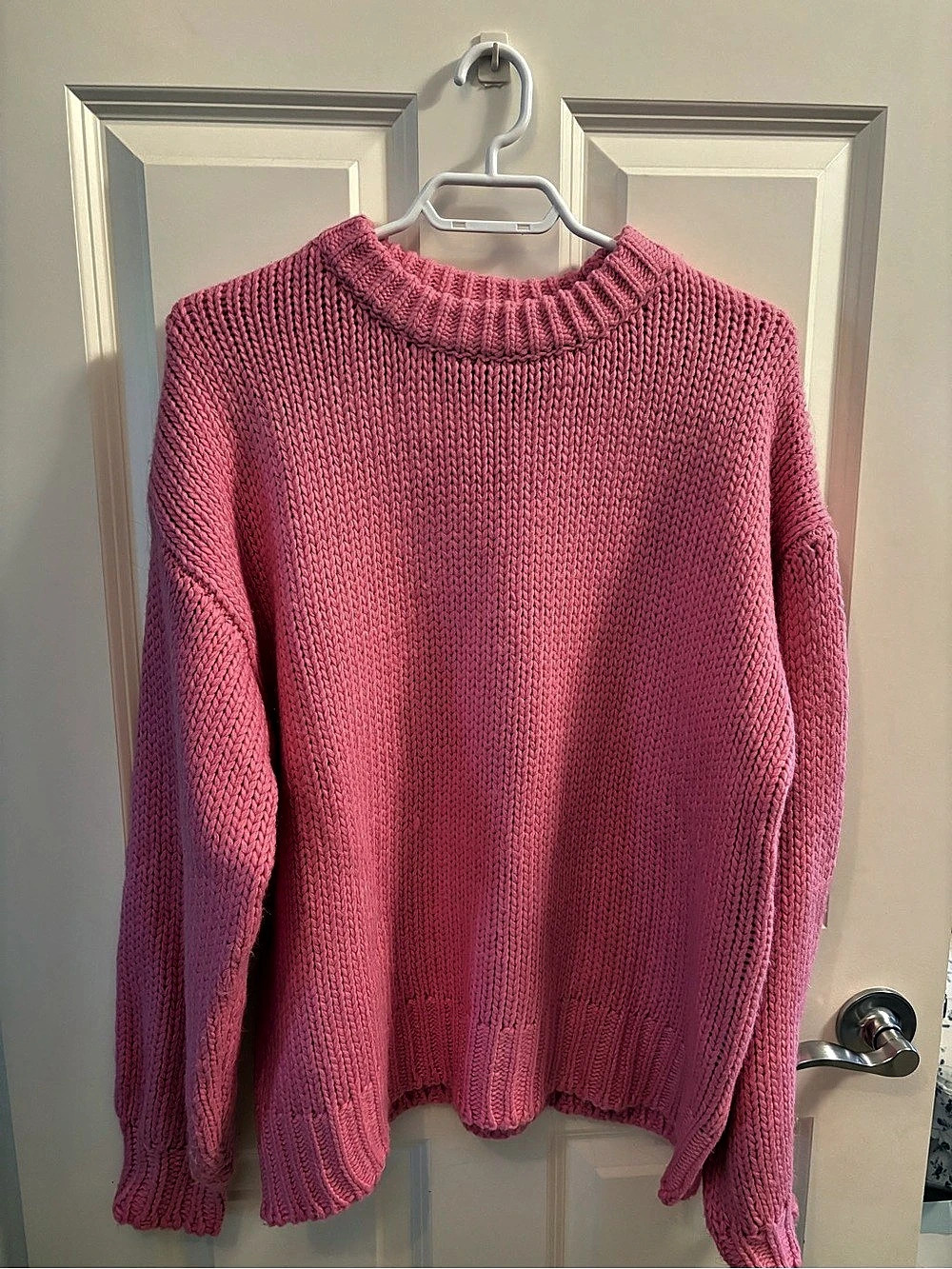edikted Pink Knit Crewneck Sweater